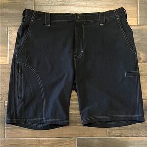 Gameguard Black Flat Front Shorts